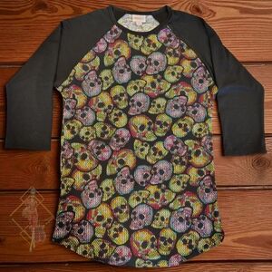 LuLaRoe Randy Skulls Ragland Tee - Small